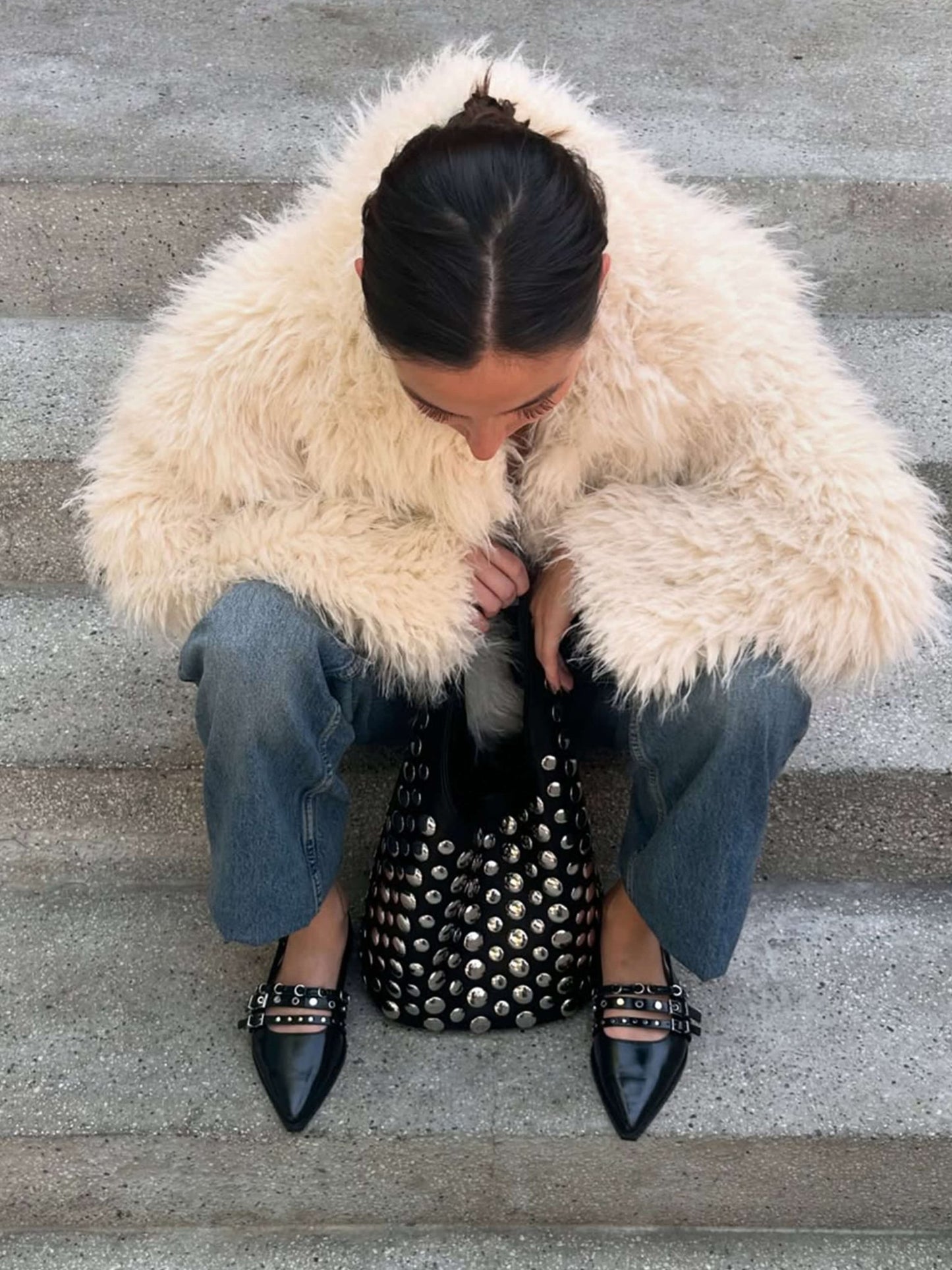 Seame - Alva Studded Bucket Bag Red Regular