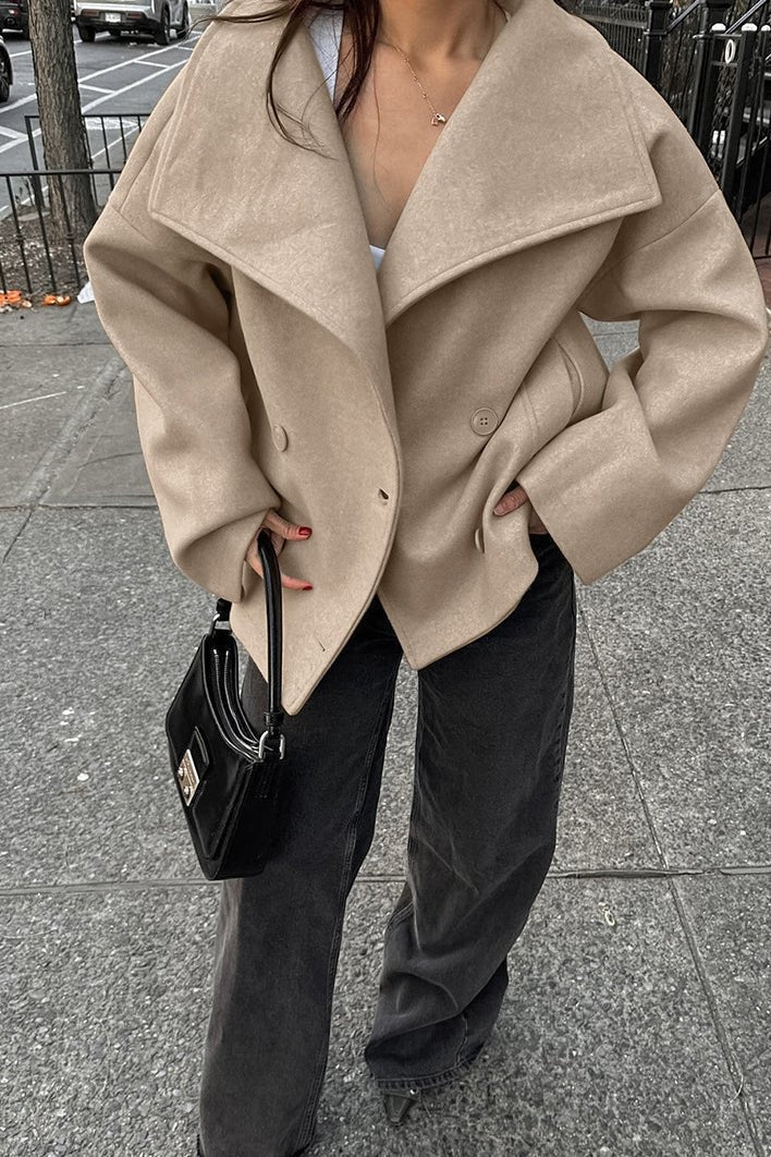SEAME - Anastasia Double Breasted Coat Beige L