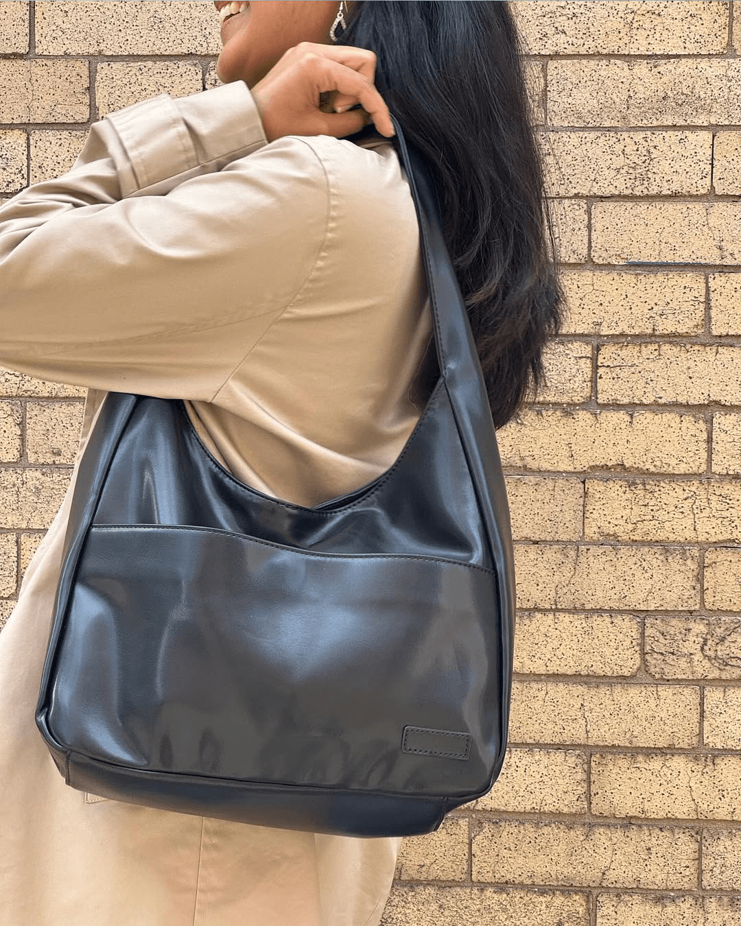 SEAME - Anja Vegan Leather Tote Bag Black Regular