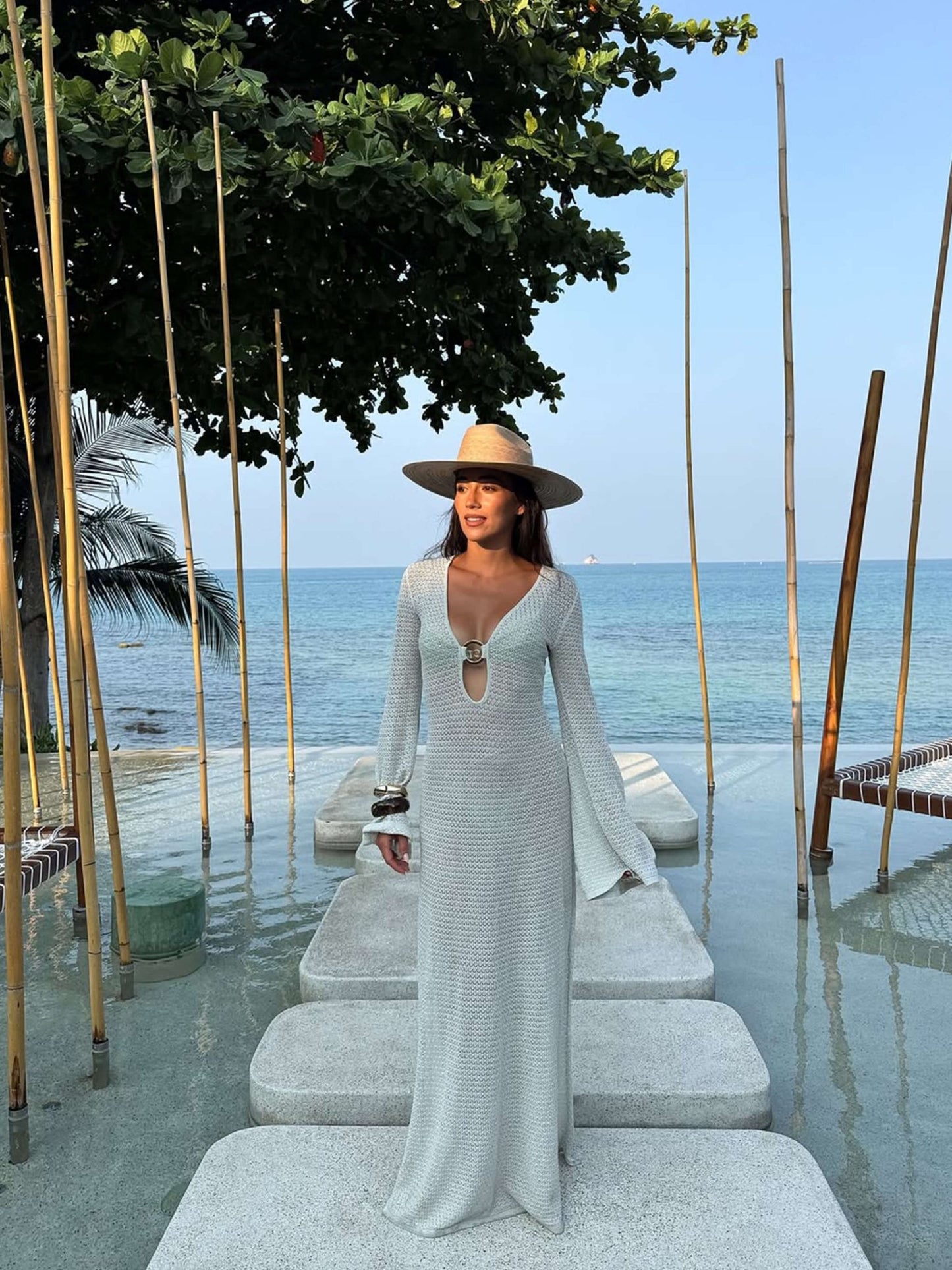 Seame - Audrey Maxi Dress Blue S