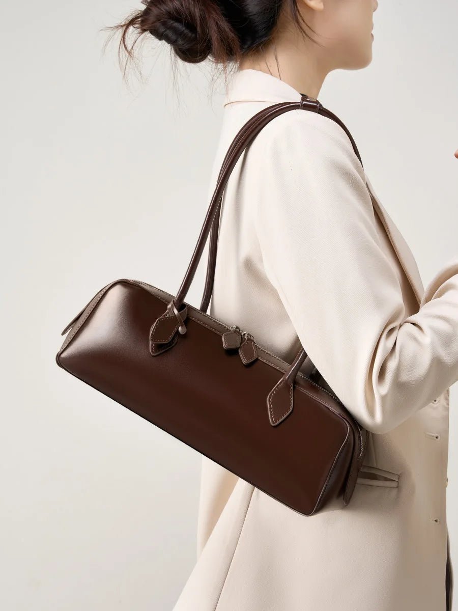 SEAME - Bridget Leather Baguette Bag Coffee