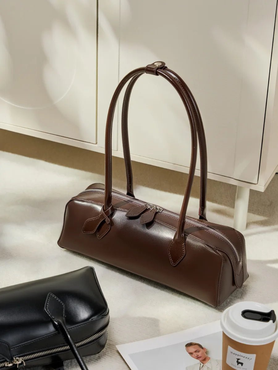 SEAME - Bridget Leather Baguette Bag Coffee