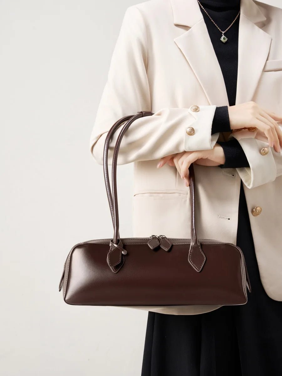 SEAME - Bridget Leather Baguette Bag Coffee