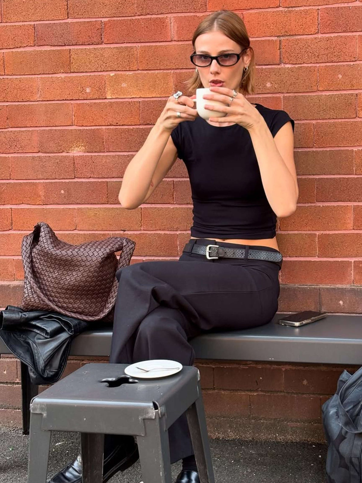 Seame - Cara Woven Shopper Bag XL Burgundy XL