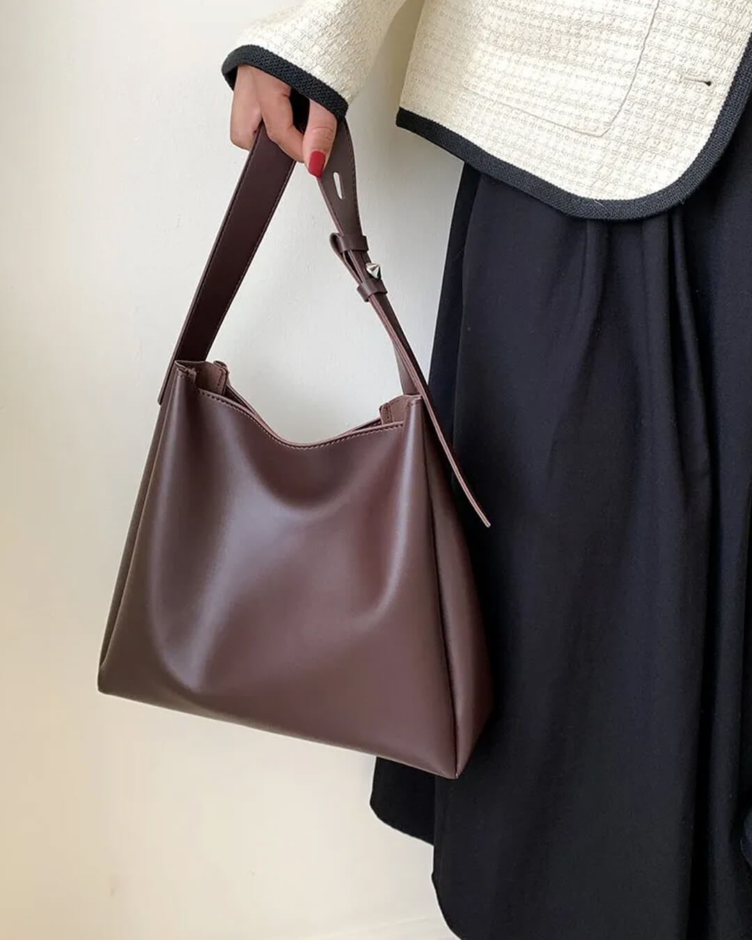 SEAME - Cynthia Vegan Leather Shopper Bag Creme Regular