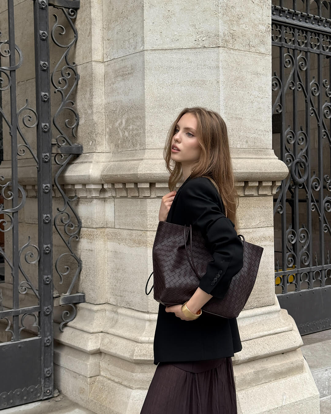 SEAME - Diana Woven Tote Bag Black Regular