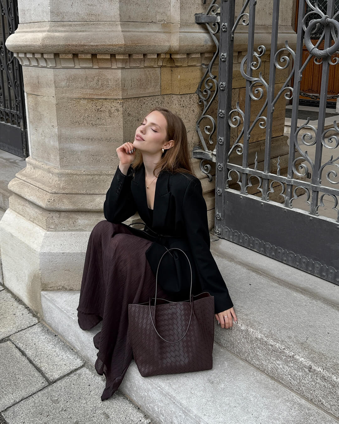 SEAME - Diana Woven Tote Bag Black Regular