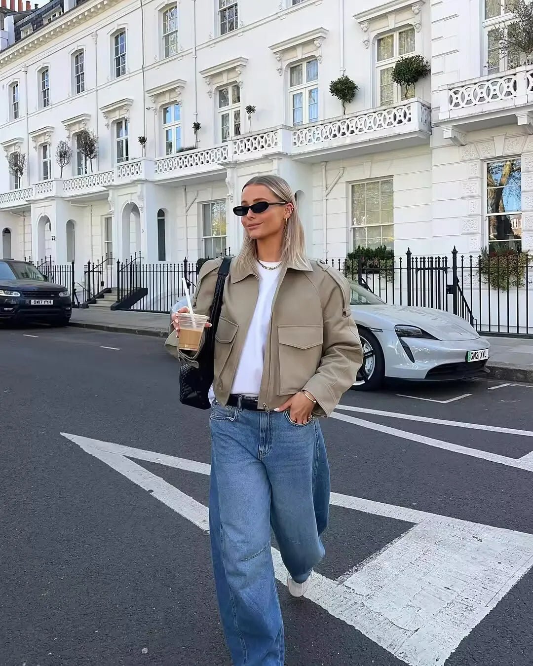 SEAME - Ella Cropped Trench Jacket beige S