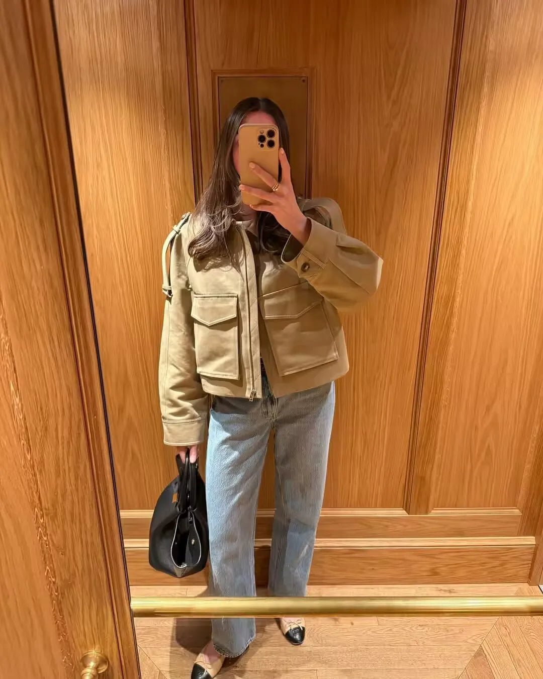 SEAME - Ella Cropped Trench Jacket beige S