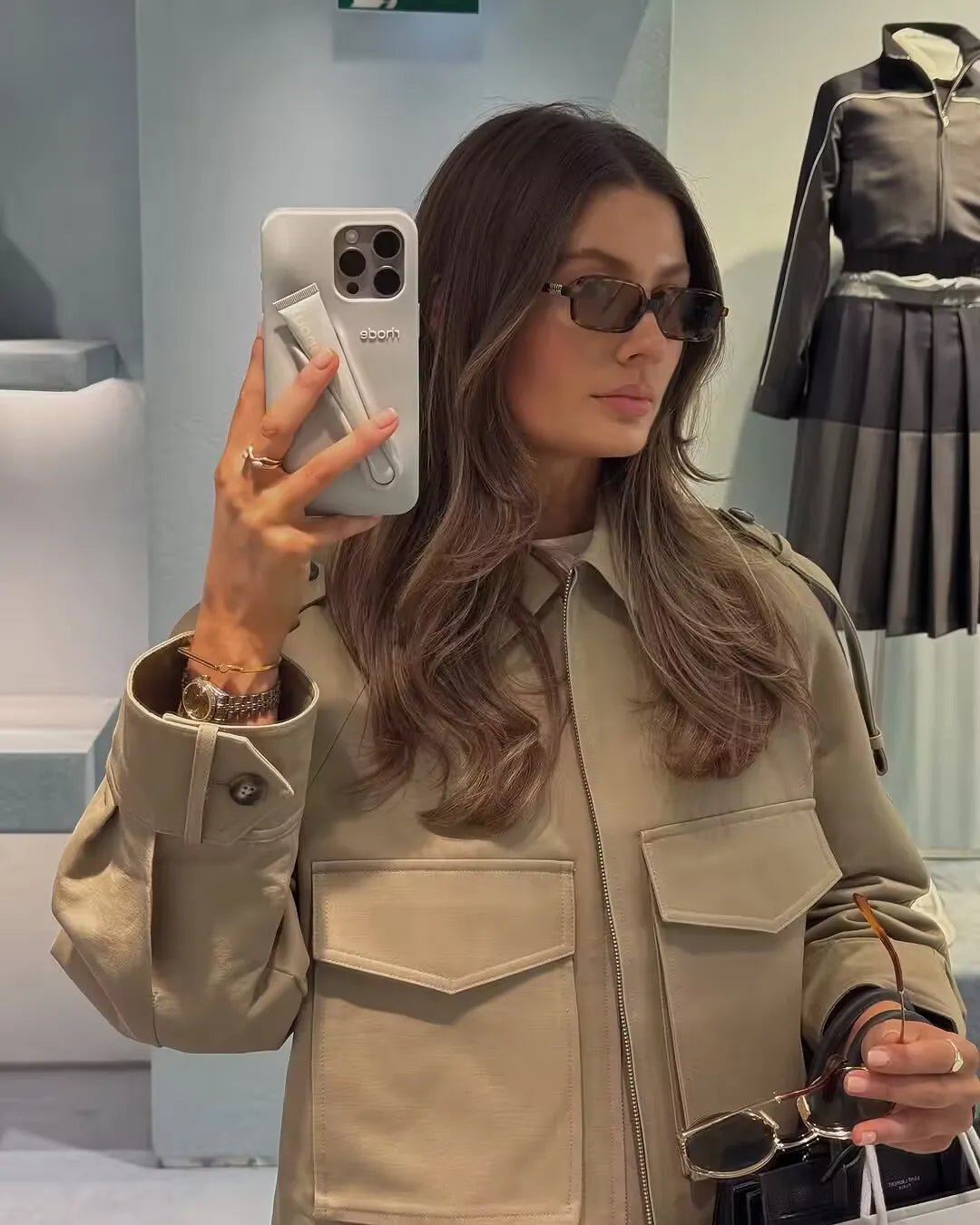 SEAME - Ella Cropped Trench Jacket beige L