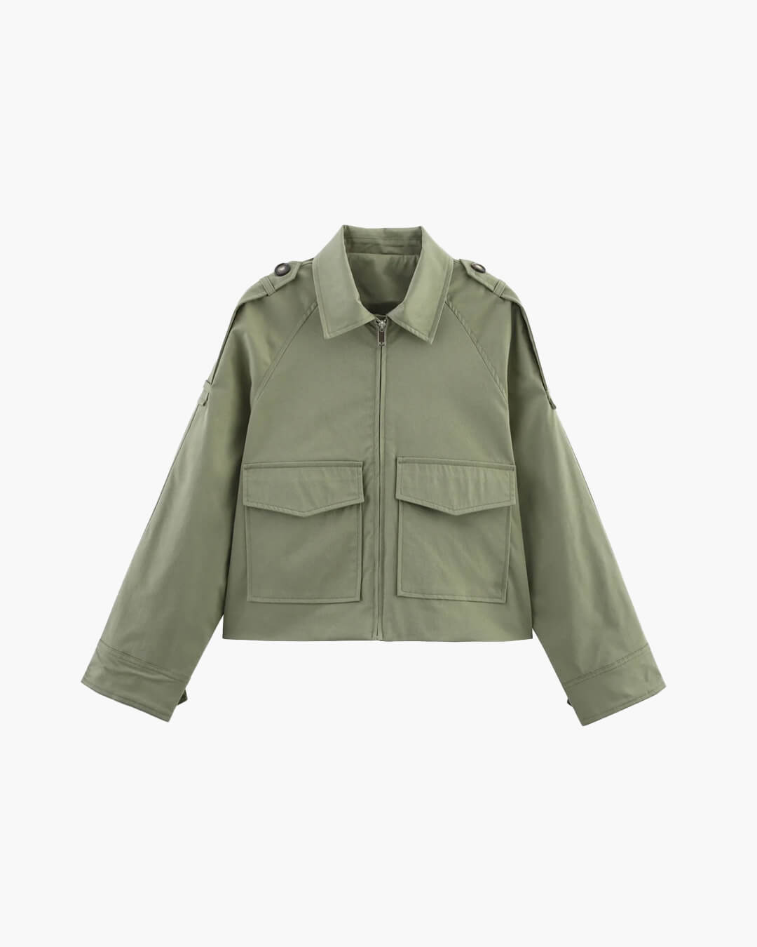 SEAME - Ella Cropped Trench Jacket black L