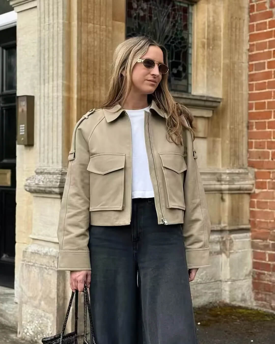 SEAME - Ella Cropped Trench Jacket black XL
