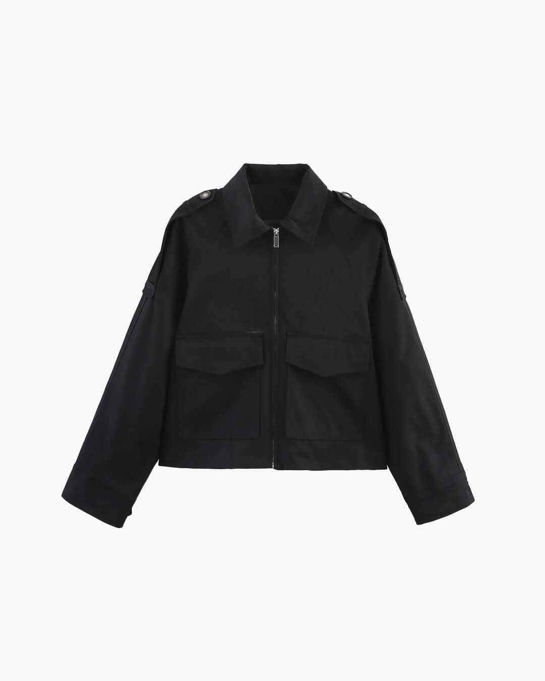 SEAME - Ella Cropped Trench Jacket black L