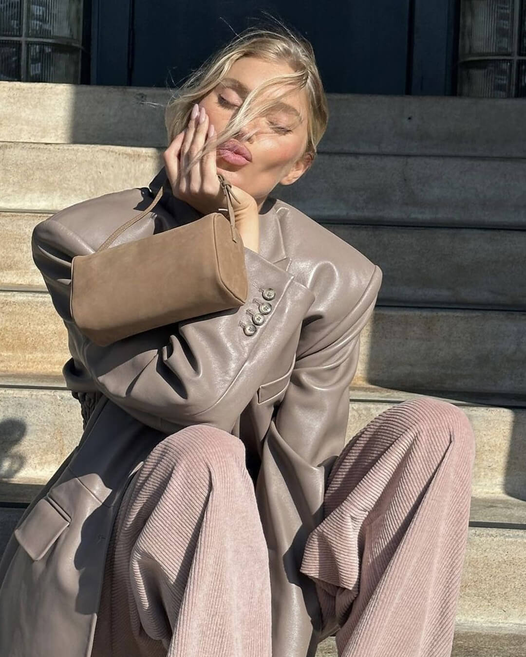 SEAME - Ellaine Suede Mini Shoulder Bag Beige Regular