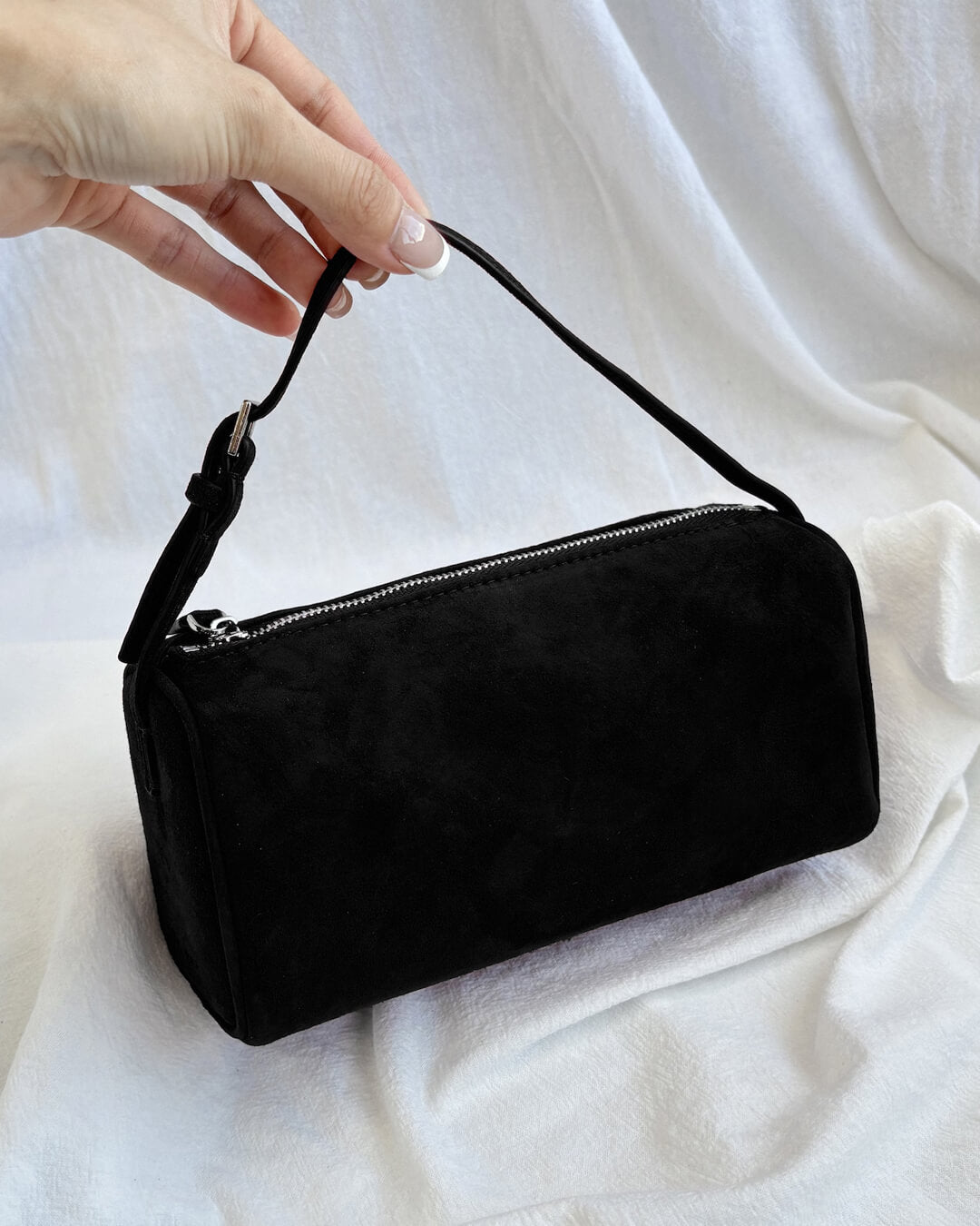 SEAME - Ellaine Suede Mini Shoulder Bag Black Regular