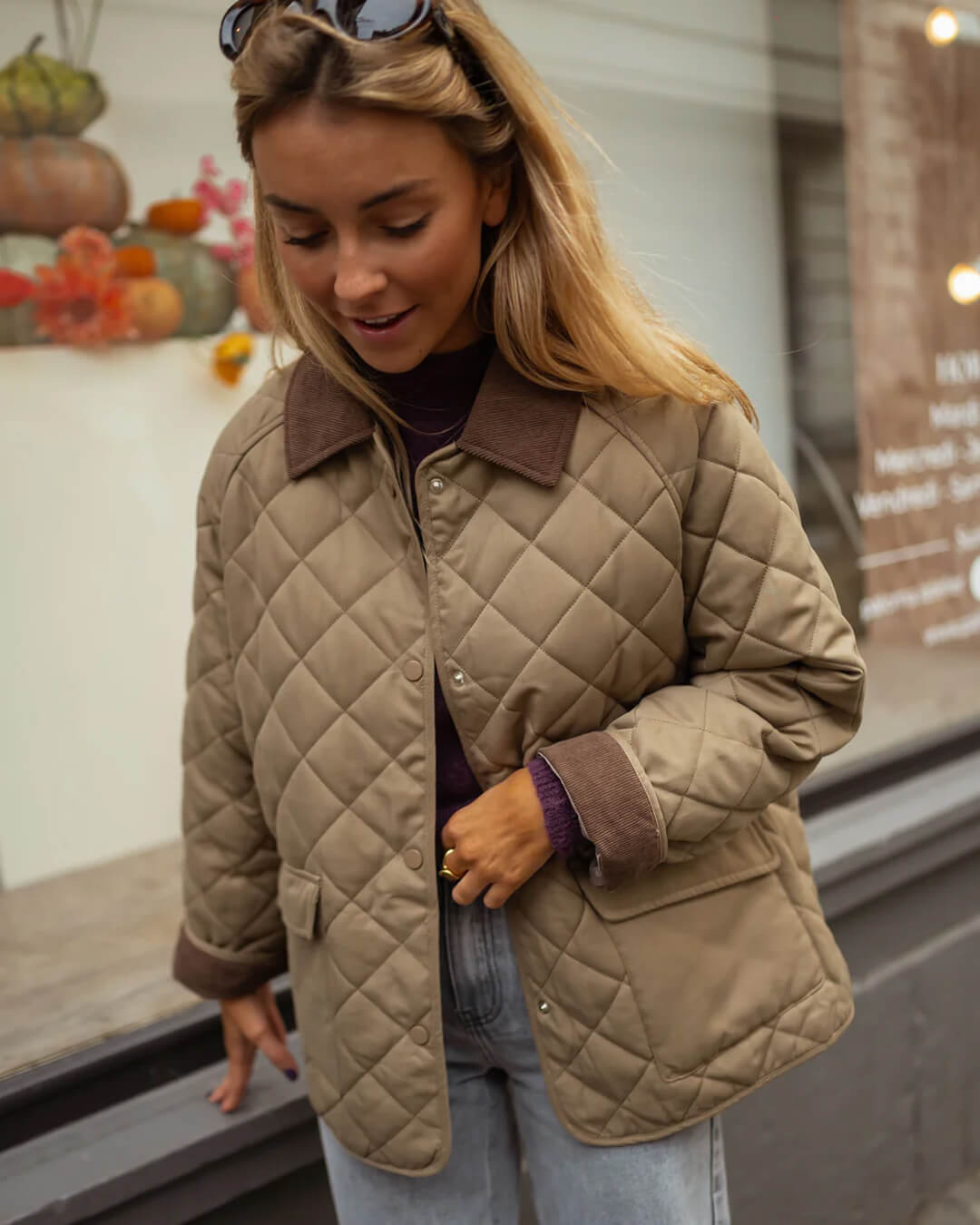 SEAME - Elsa Quilted Retro Jacket Brown M
