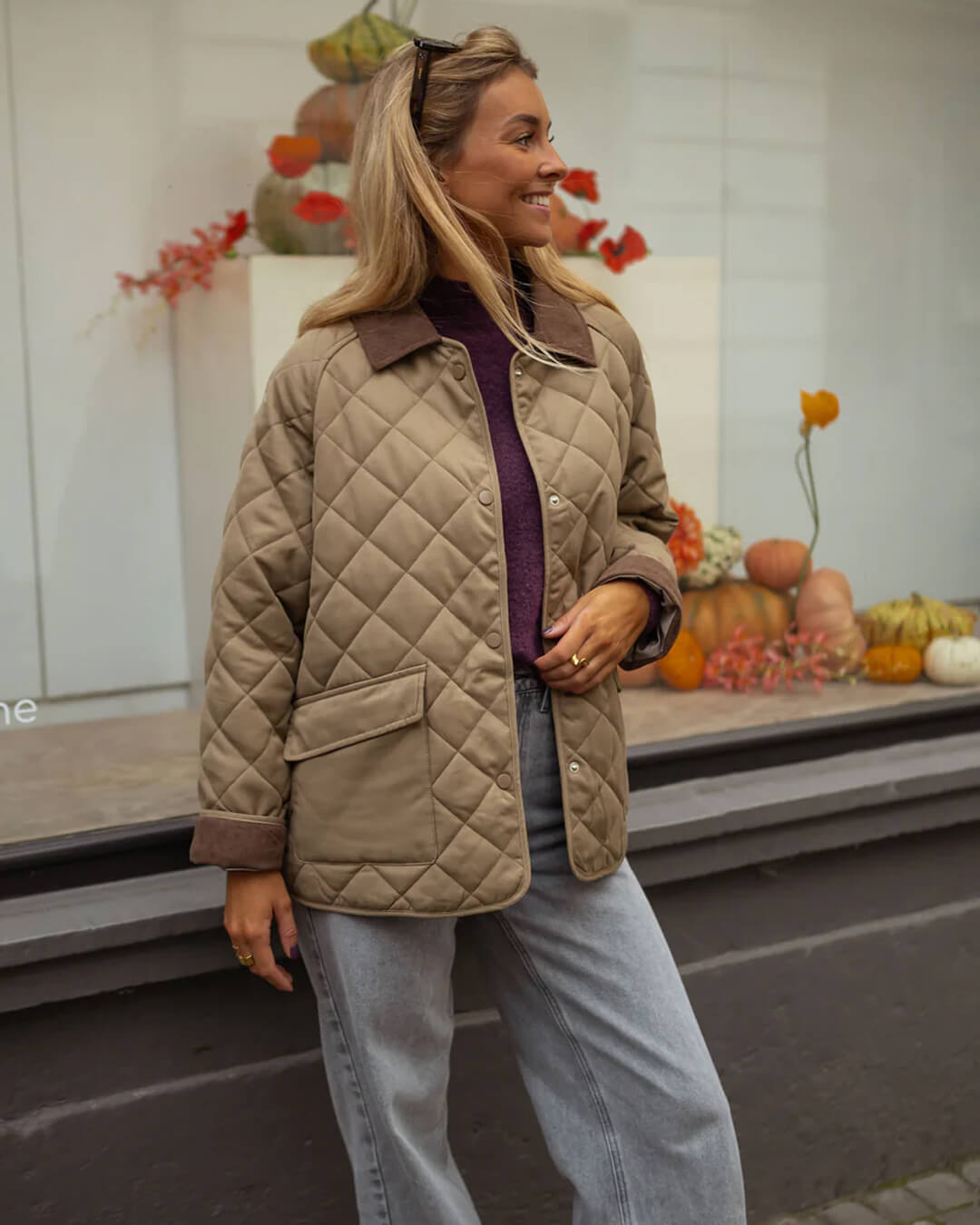 SEAME - Elsa Quilted Retro Jacket Brown S