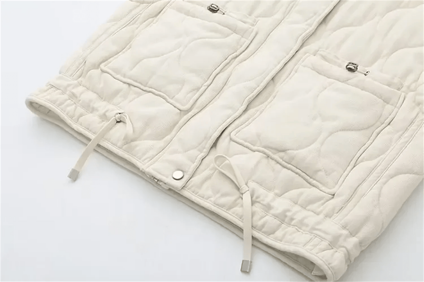 SEAME - Fiona Quilted Padded Vest Gray M