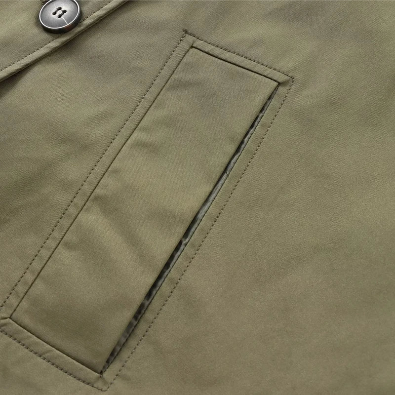 SEAME - Hailey Hooded Windbreaker Jacket Army Green M