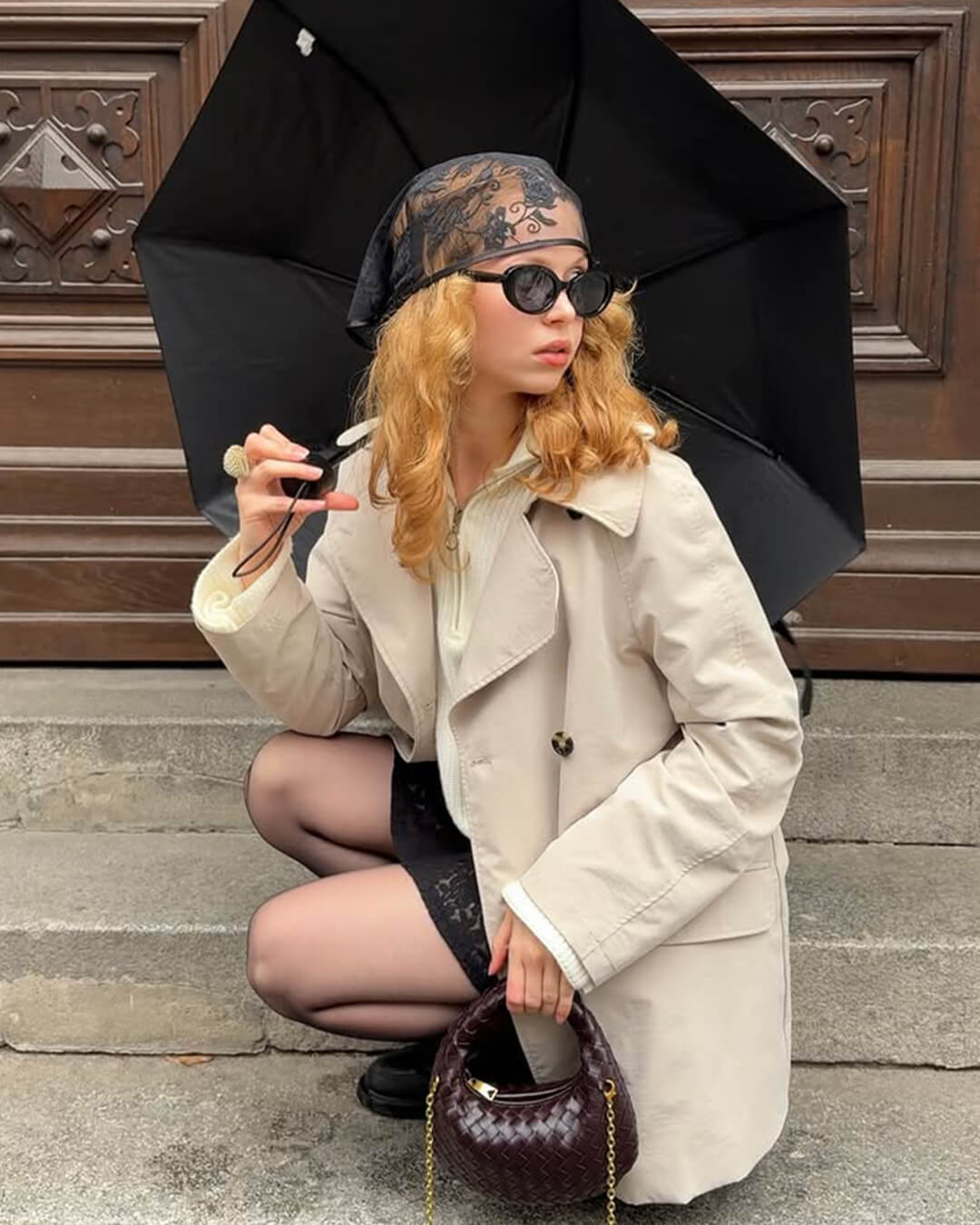 SEAME - Jessy Woven Hobo Mini Bag Black Regular