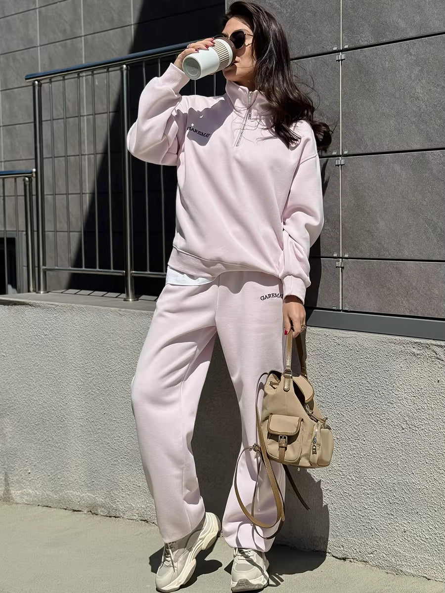 SEAME - Lila Oversized Tracksuit Set Pink S