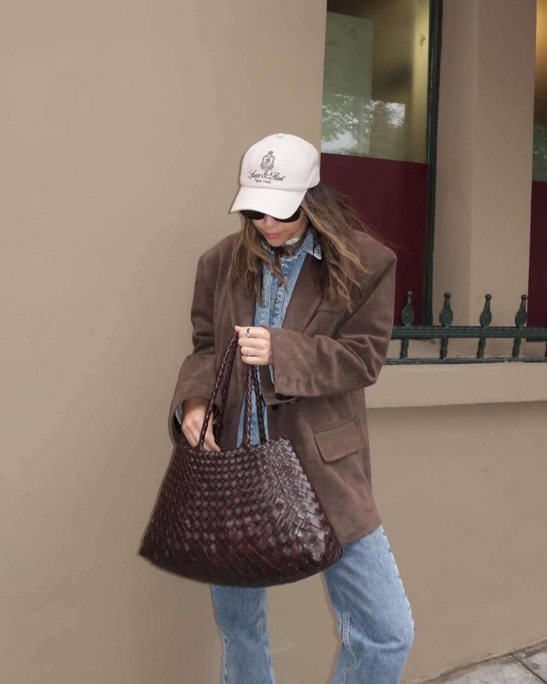 SEAME - Madeleine Vegan Leather Woven Bag Medium Black Regular