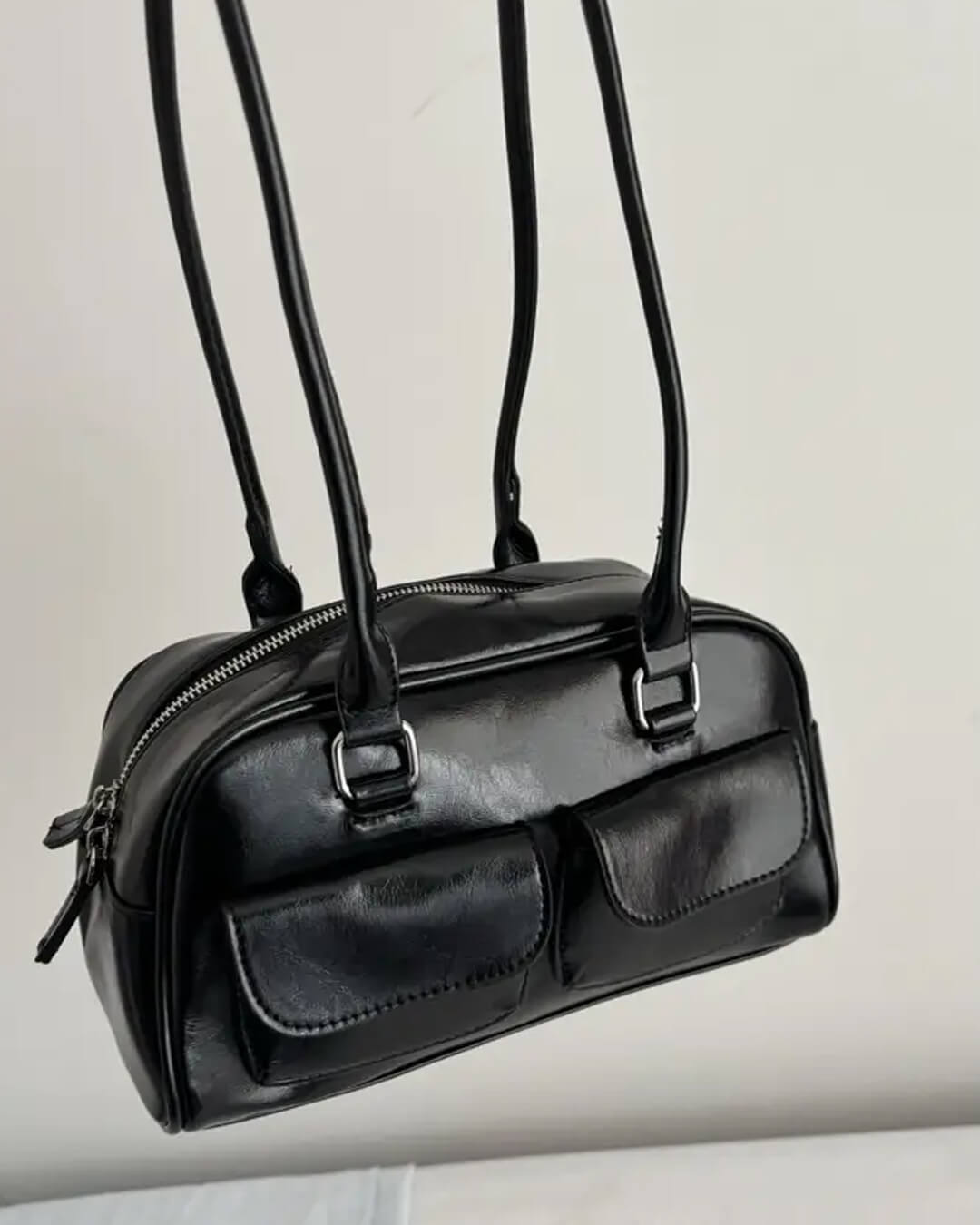 SEAME - Maelle Vegan Leather Pocket Bag Black Regular