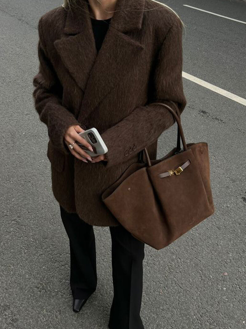 Seame - Melanie Faux Suede Bag Light Brown