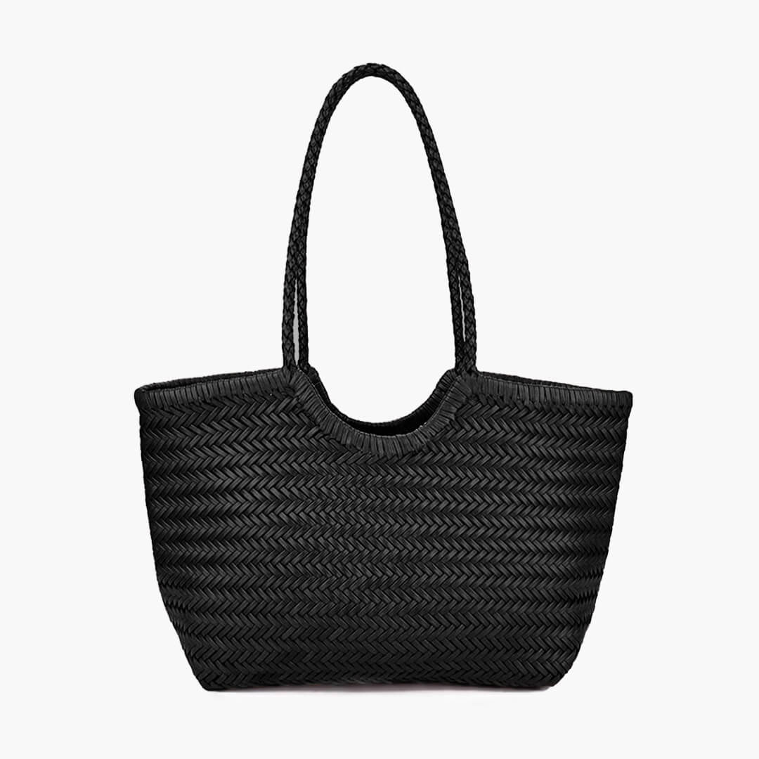 SEAME - Rica Woven Faux Leather Bag Black Regular