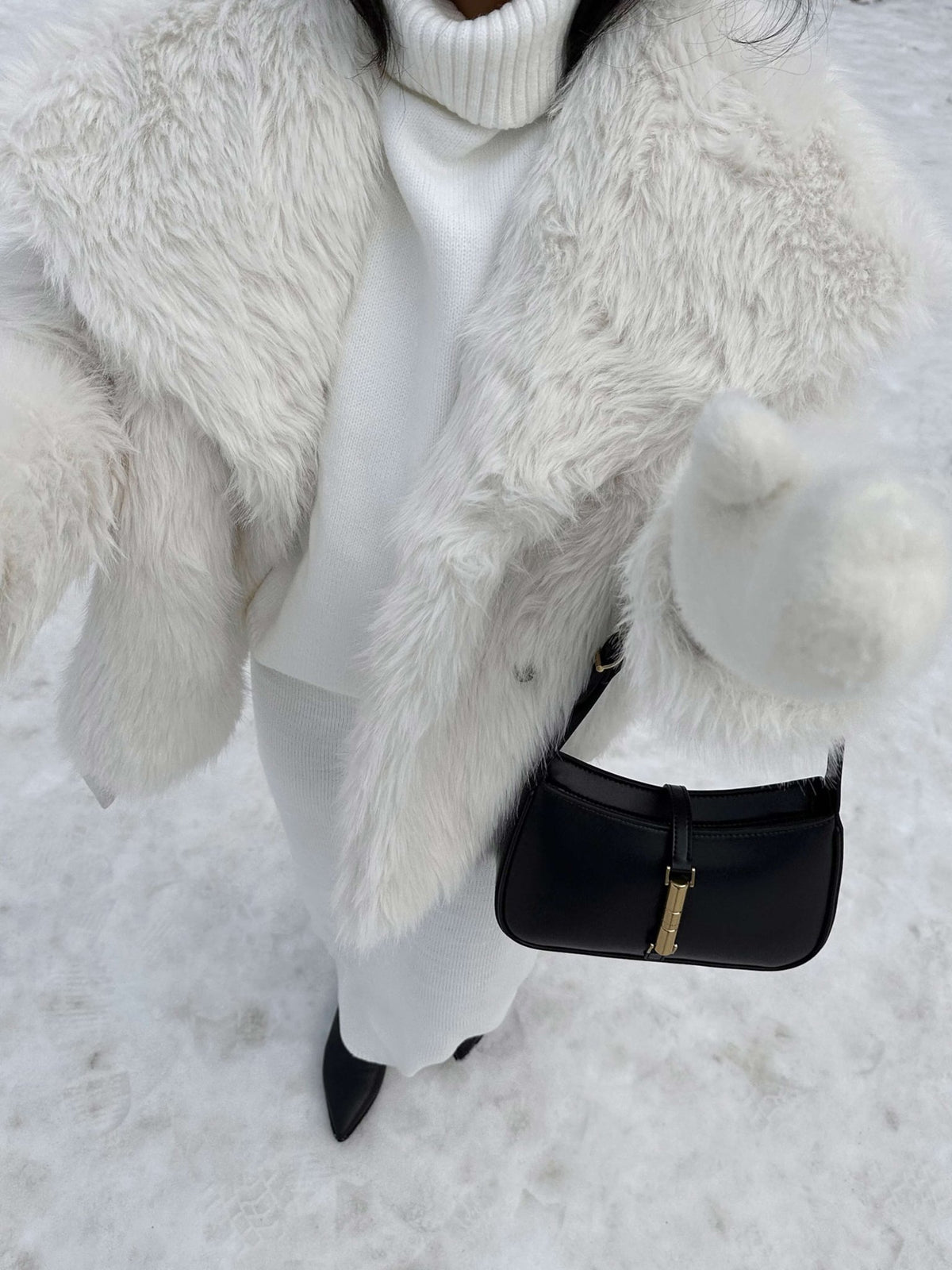 Seame - Rose clutch with strap White Regular