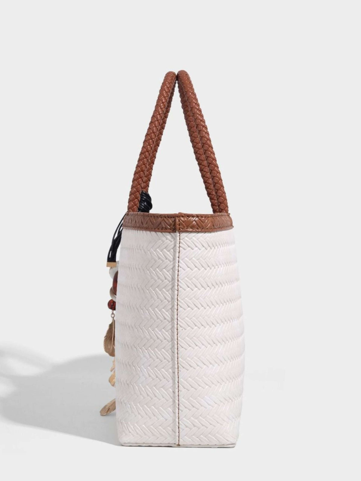 SEAME - SEAME - Isla Braided Tote Bag with Removable Strap & Charm Black