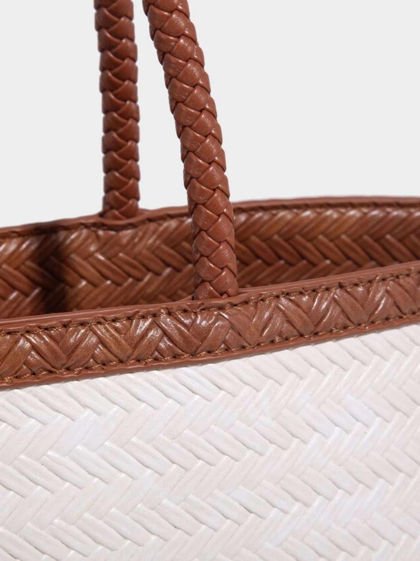 SEAME - SEAME - Isla Braided Tote Bag with Removable Strap & Charm White