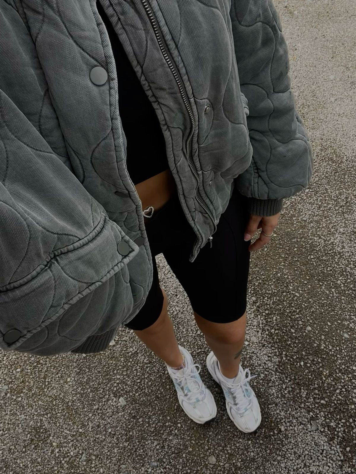 SEAME - Selma Padded Bomber Jacket Gray M