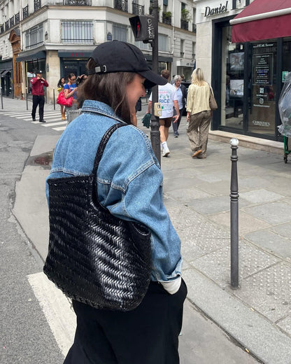Borsa Rica intrecciata in finta pelle