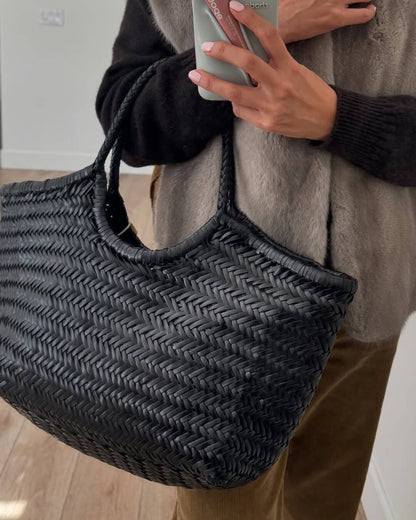 Borsa Rica intrecciata in finta pelle
