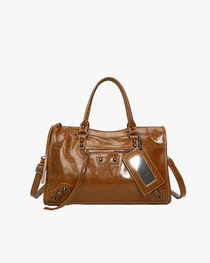 SEAME - Carmela - Stylish Handbag with Spacious Interior & Minimalist Design Dark Brown