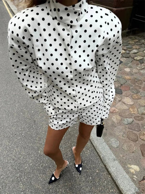 SEAME - Emily Polkadot Set - Stylish Shirt & Shorts Polkadot S