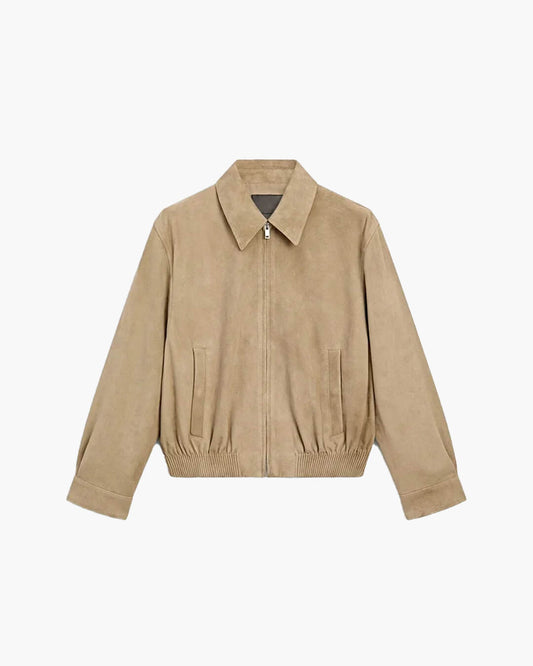 SEAME - Emily Suede Bomber Jacket Beige XS
