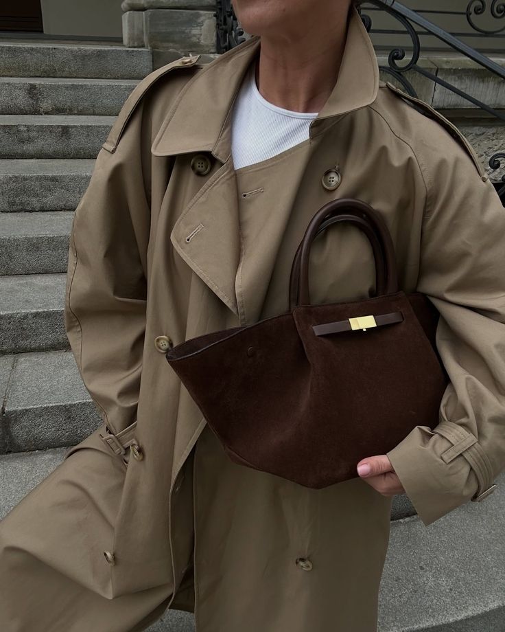 SEAME - Gretchen Suede Bag Dark Brown