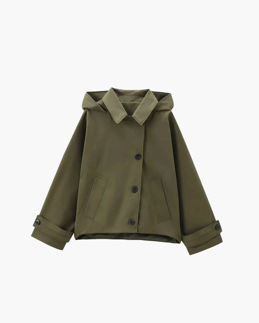 SEAME - Hailey Hooded Windbreaker Jacket Army Green XS
