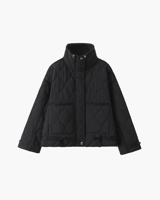 SEAME - Jessica - Women's Winter Coat with High Collar, Pockets & Loose Fit Black XS