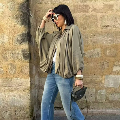 SEAME - Luciana Lightweight Jacket Khaki S