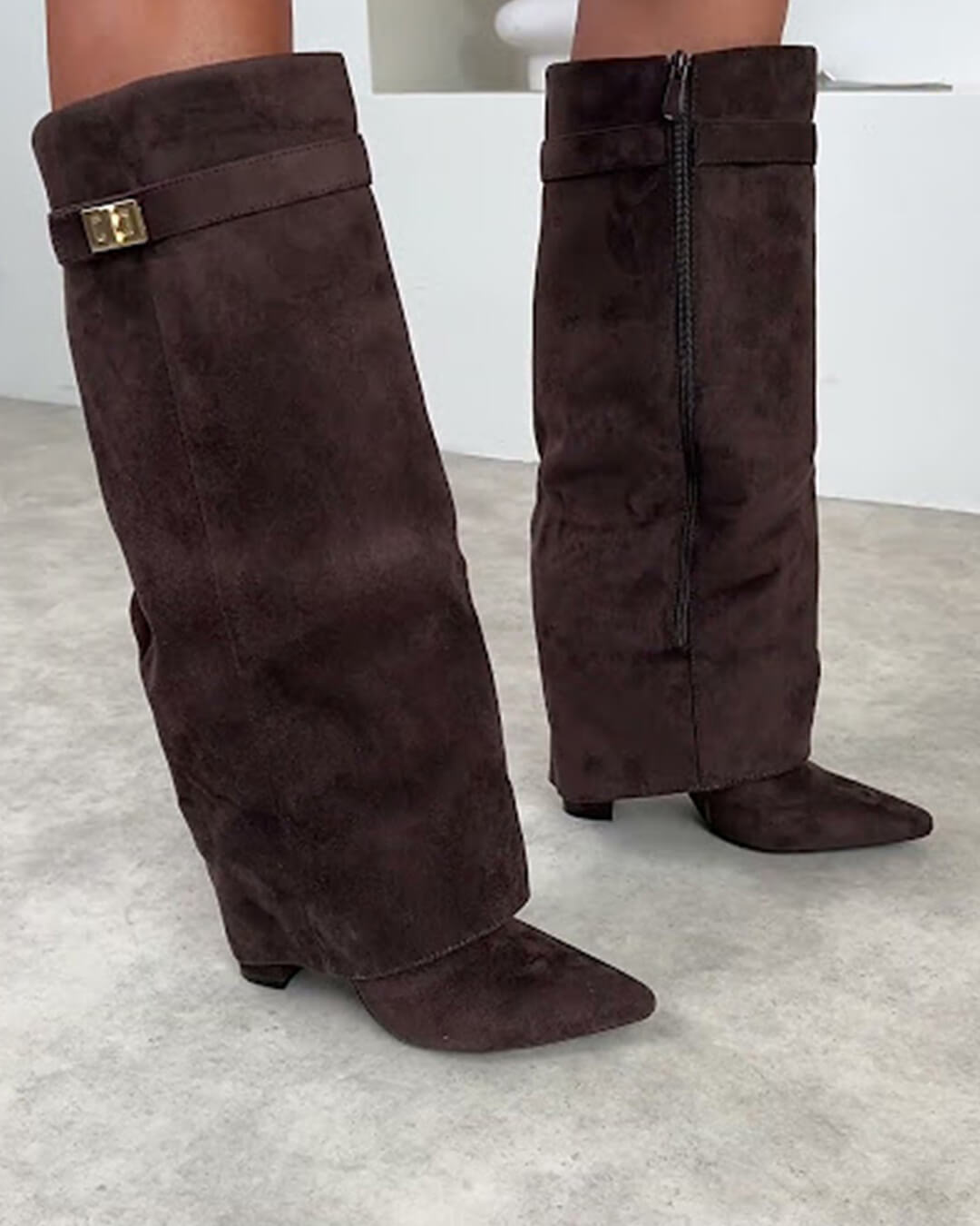 SEAME - Rachelle Suede Boots Brown 36
