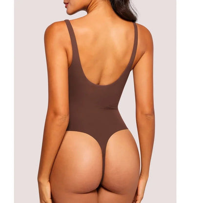 SEAME - Seame Square Shapewear Bodysuit Brown L