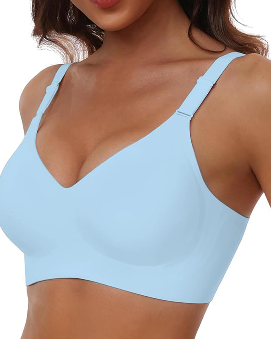 SEAME - Wireless Seamless Bra Light Blue M